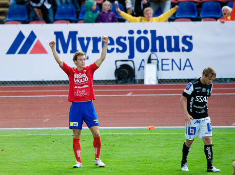 1-0, sista jublet på Värendsvallen, målskytt Alexander