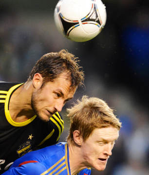 Niklas Backman, AIK och Rasmus Elm, Moskva, nickduell