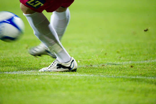 Inspark, fot, boll, fotbollsskor