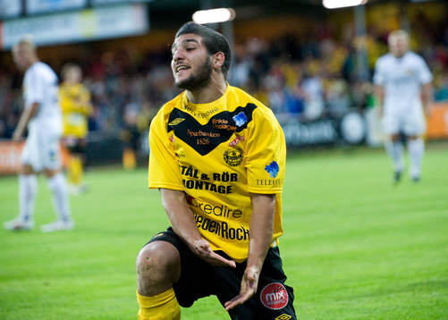 Moestafa El Kabir, Mjällby, skriker ut sin ilska