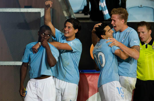 Tokelo Rantie, Miiko Albornoz, Malmö FF jubel 2-0