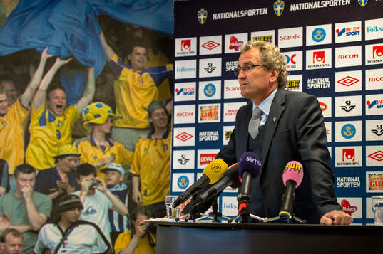 Erik Hamrén, förbundskapten Sverige, presenterar