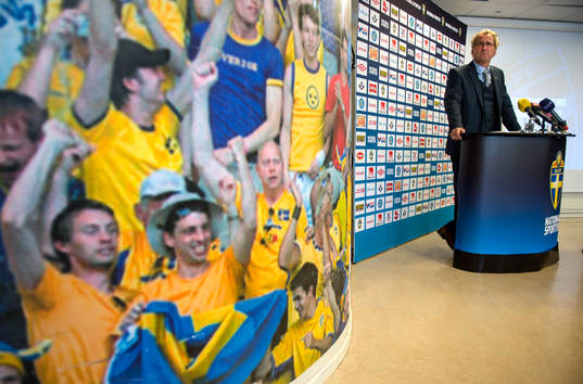 Erik Hamrén, förbundskapten Sverige, presenterar