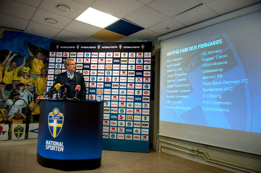 Erik Hamrén, förbundskapten Sverige, presenterar