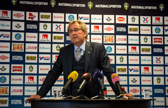 Erik Hamrén, förbundskapten Sverige, presenterar