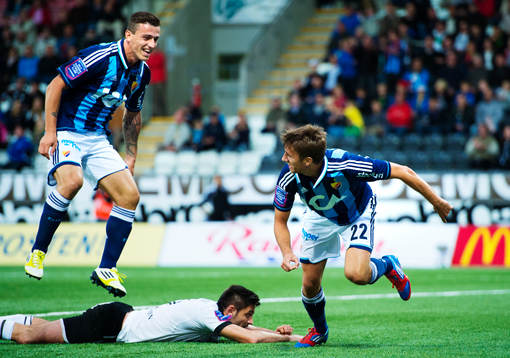 Erton Fejzullahu och Philip Hellquist, Djurgården, jublar