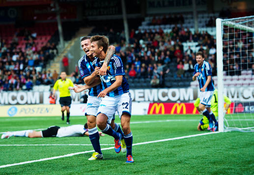 Erton Fejzullahu och Philip Hellquist, Djurgården, jublar