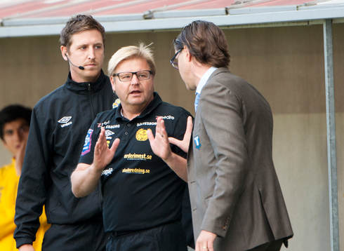 Peter Svärth, tränare, Mjällby, Rikard Norling,