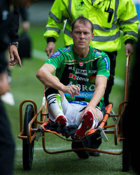 Fredrik Lundgren, GAIS ut med skada i benet