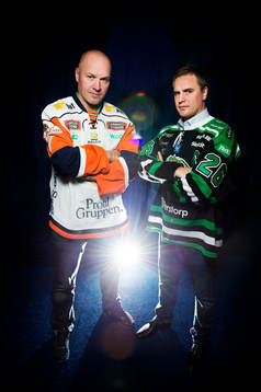 Janne Karlsson, tränare, Växjö, och Dan Tangnes,