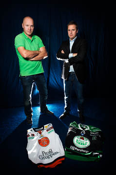 Janne Karlsson, tränare, Växjö, och Dan Tangnes,