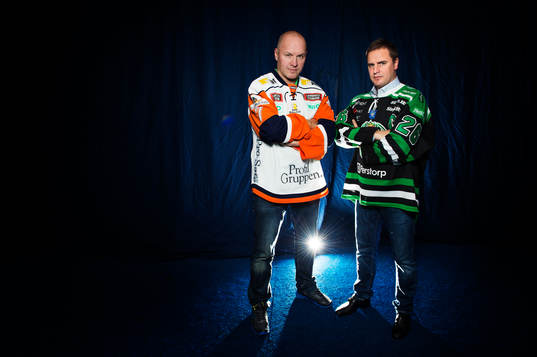 Janne Karlsson, tränare, Växjö, och Dan Tangnes,