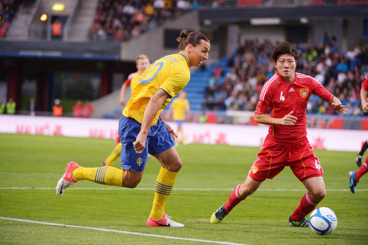 Zlatan Ibrahimovic, sverige och Peng Zhao, Kina