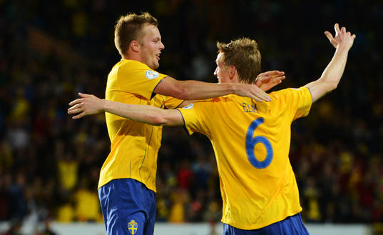 Sebastian Larsson och Rasmus Elm, Sverige (jubel)