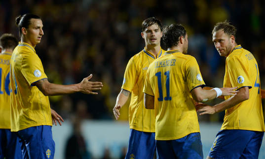 Zlatan Ibrahimovic, Mikael Lustig, Johan Elmander, Andreas