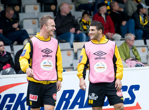 Marcus Ekenberg och Moestafa El Kabir, Mjällby, avbytare