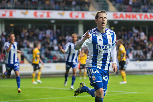 Tobias Hysén, IFK Göteborg, gör 1-1, jubel