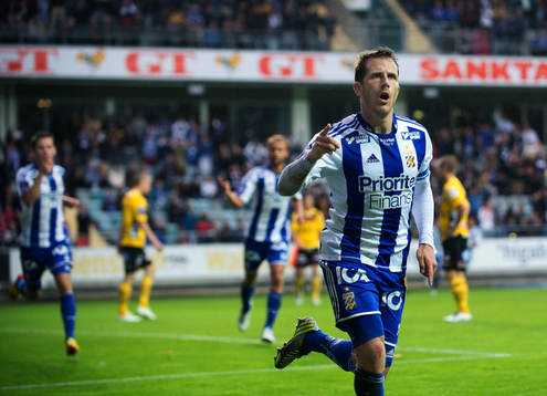 Tobias Hysén, IFK Göteborg, gör 1-1, jubel