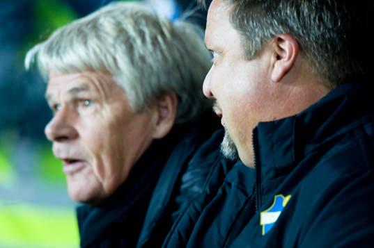 Kalle Björklund och Roar Hansen, tränare, Öster