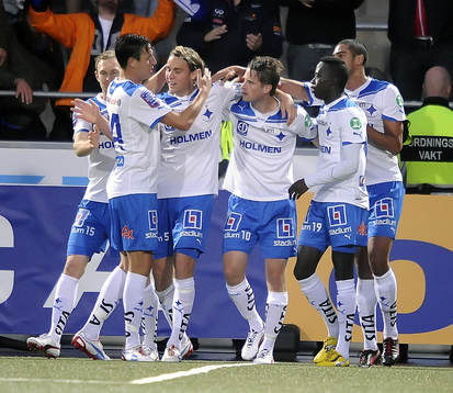 Gunnar Heidar Thorvaldsson, Norrköping jublar 1-1 målet