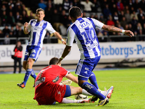 Dime Jankulovski, målvakt Gais och Daniel Sobralense,