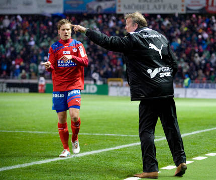Åge Hareide, tränare, Helsingborg och målskytten Jere