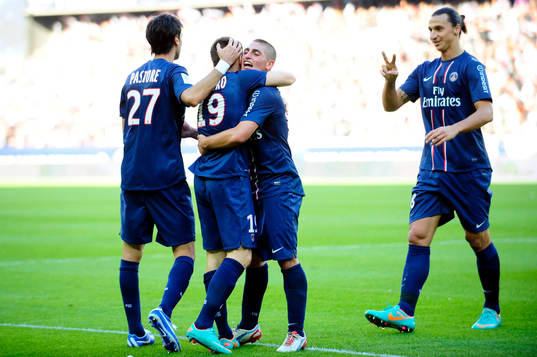 Jubel i PSG, Kevin GAMEIRO, Zlatan IBRAHIMOVIC, Javier