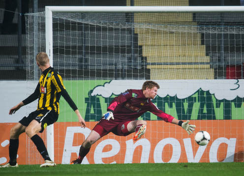 Christoffer Källqvist, målvakt, Häcken, släpper in 1-1