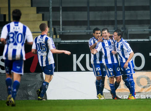 Hannes Stiller, IFK Göteborg, gör 1-1 och IFK Göteborg