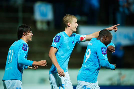 Simon Thern, Filip Helander och Tokelo Rantie, Malmö FF,