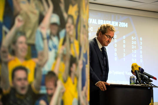 Erik Hamrén, förbundskapten Sverige presenterar VM