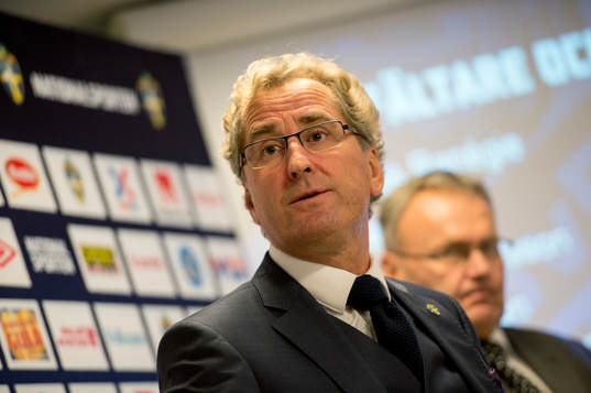 Erik Hamrén, förbundskapten Sverige presenterar VM