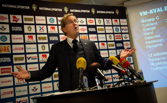 Erik Hamrén, förbundskapten Sverige presenterar VM