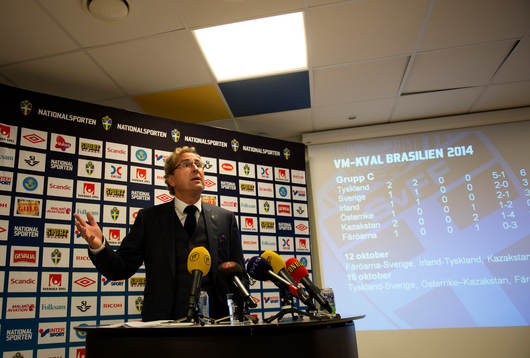 Erik Hamrén, förbundskapten Sverige presenterar VM