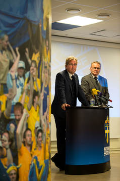 Erik Hamrén, förbundskapten Sverige presenterar VM