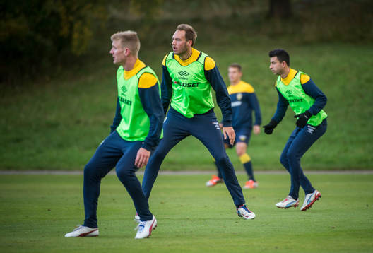 Michael Almebäck, Andreas Granqvist och Behrang Safari i