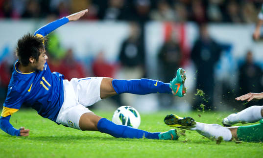 Glidtackling, fot, boll, kapning, Nike, Neymar, Brasilien