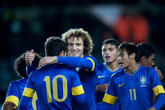 2-0, Oscar, Brasilien, som grattas av Neymar och David Luiz