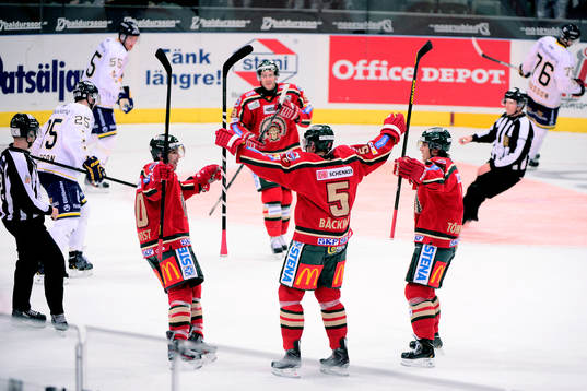 Christian Bäckman, Frölunda, gör 1-0, jubel