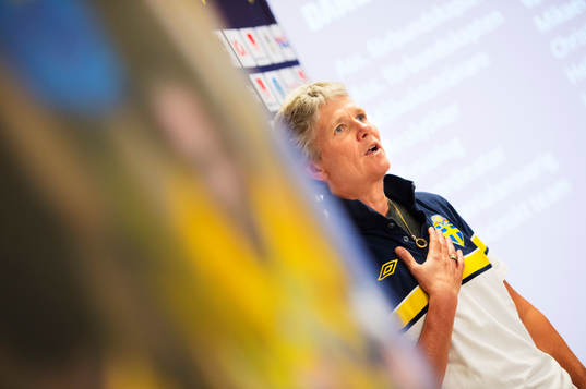 Pia Sundhage, förbundskapten damfotbollslandslaget,