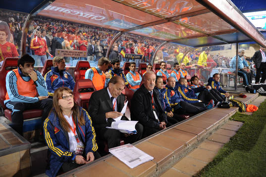 vicente del bosque  durante el partido, calderon,
