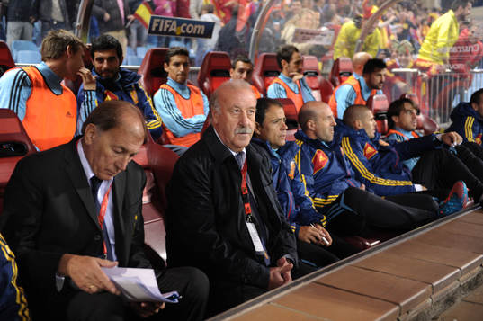 vicente del bosque  durante el partido, calderon,