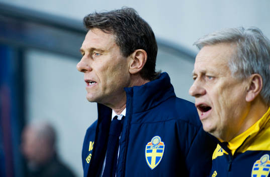 Håkan Ericson och Tommy Söderberg, förbundskapten,
