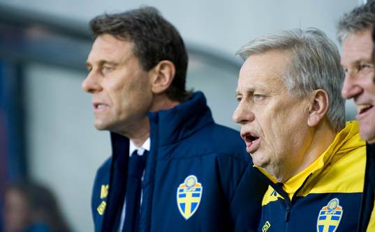 Håkan Ericson och Tommy Söderberg, förbundskapten,