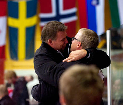 Ulf Taavola, Mats Lusth, tränare, jubel, Malmö