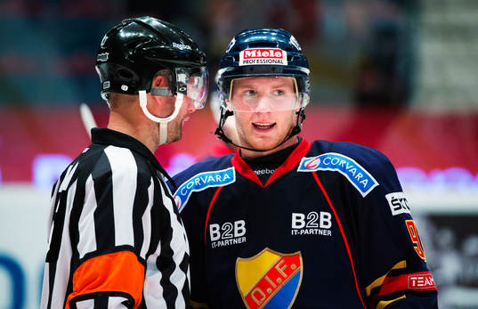 David Bergman, domare, pratar med Gabriel Landeskog,