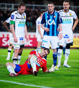 Dime Jankulovski, målvakt, GAIS, har ont