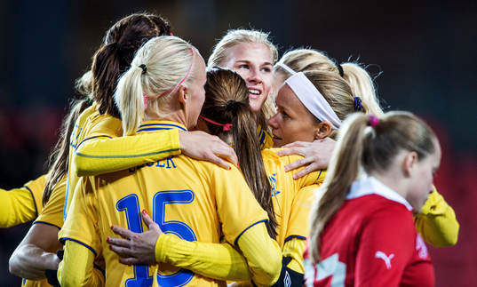 Fotboll, Damlandslaget, Träningslandskamp, Sverige -
