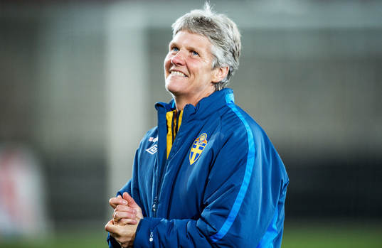 Fotboll, Damlandslaget, Träningslandskamp, Sverige -