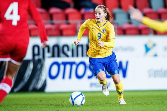 Fotboll, Damlandslaget, Träningslandskamp, Sverige -